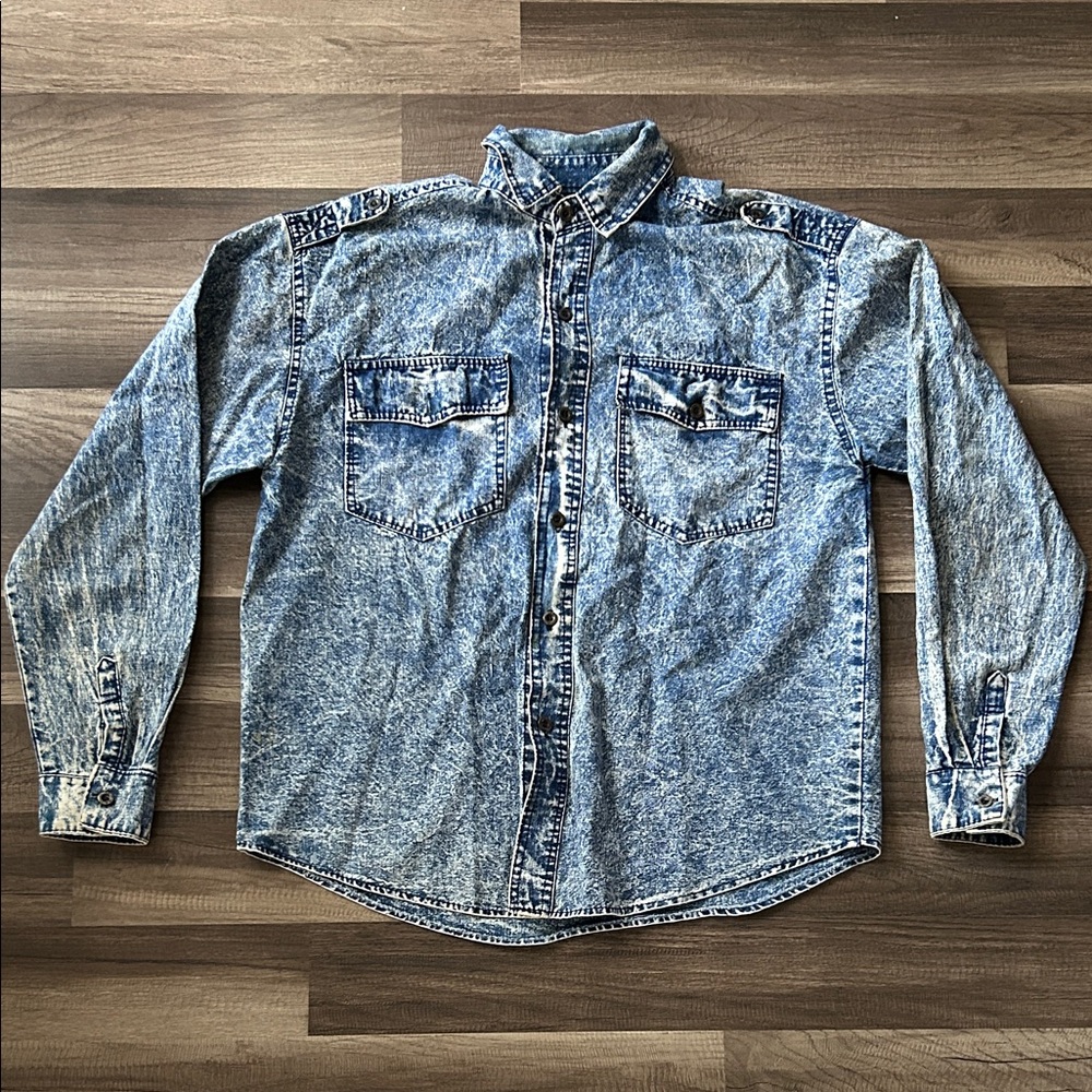Men's Denim Button-Up Shirt